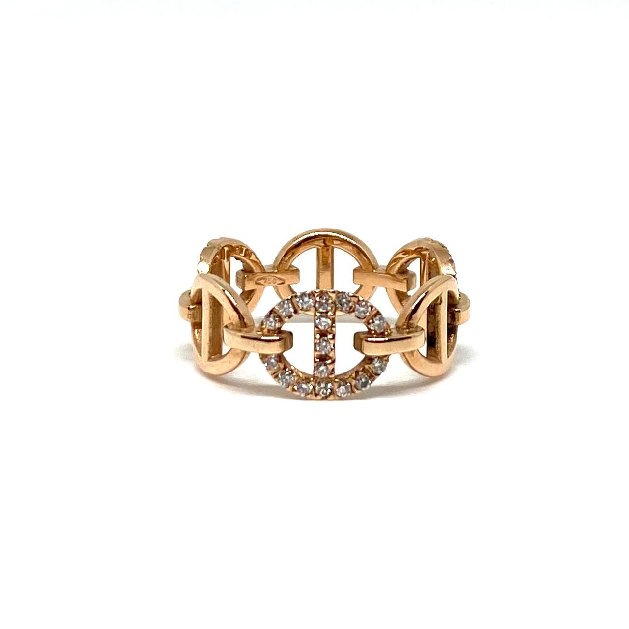 Anello oro rosa e diamanti