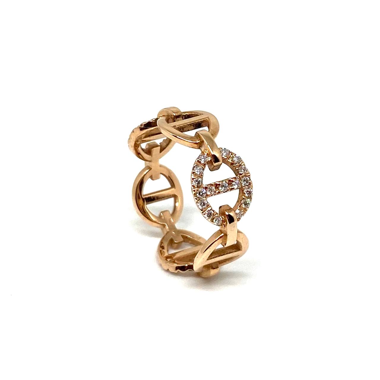 Anello oro rosa e diamanti