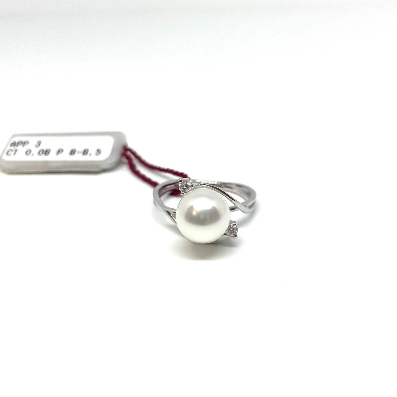 Anello perla e oro bianco