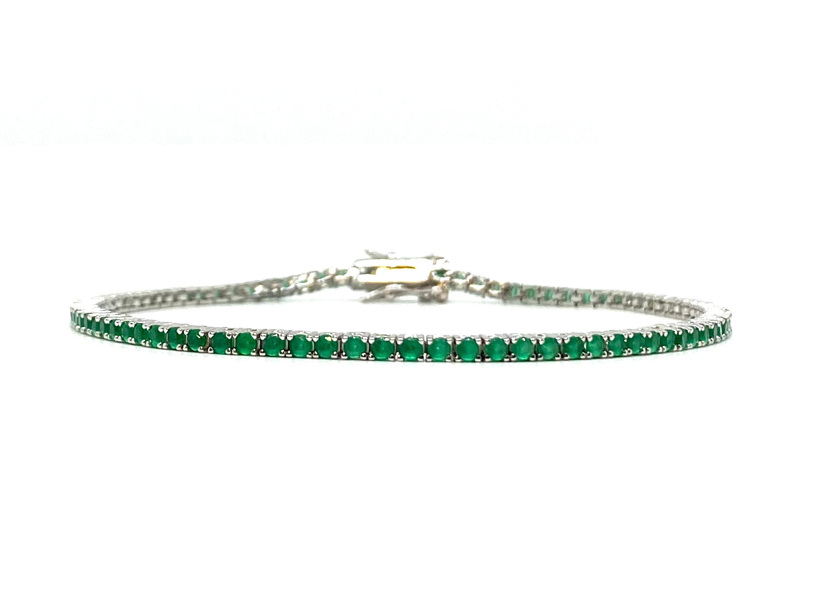 Bracciale Tennis 2MM - Verde Smeraldo