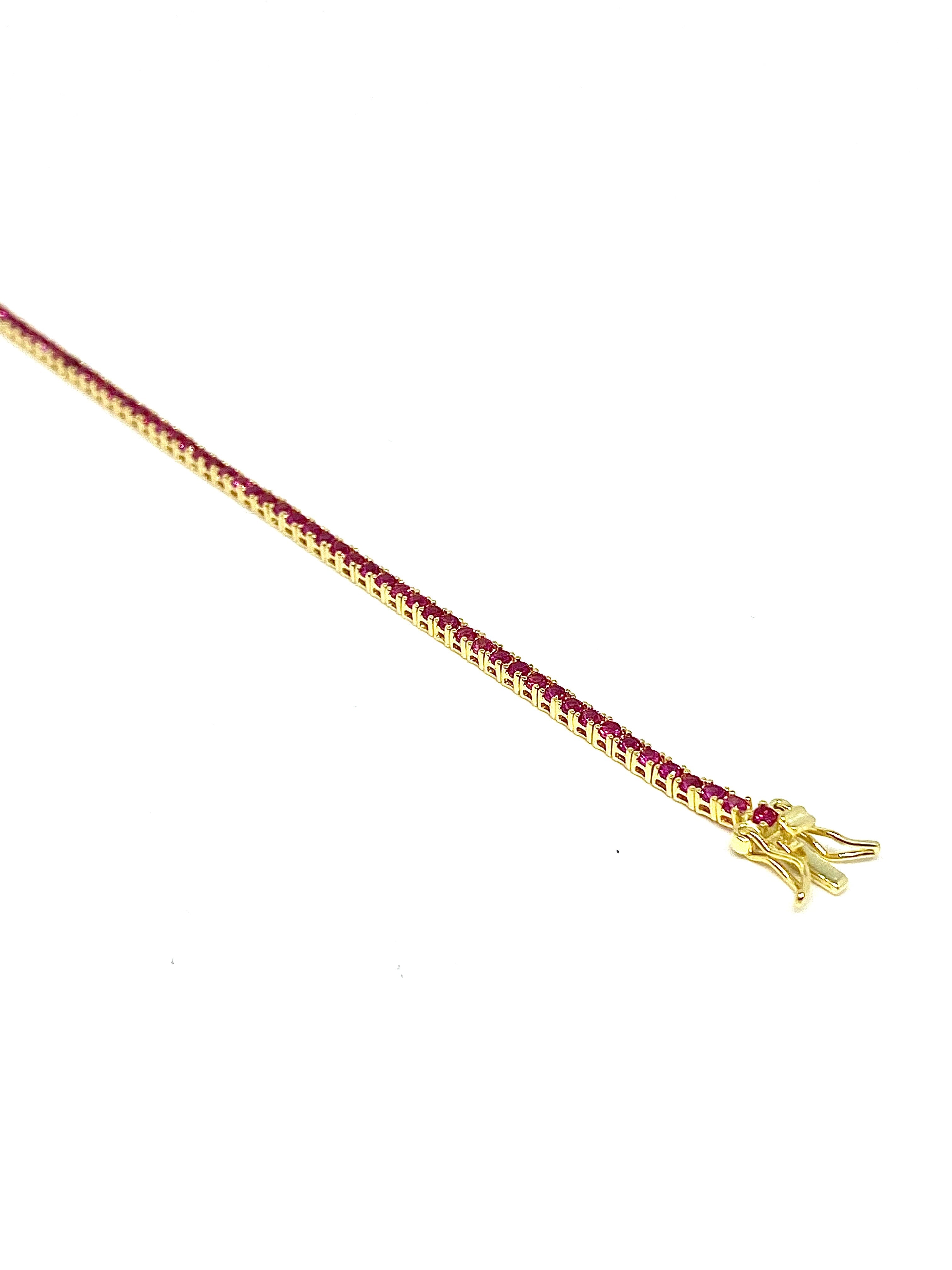 Bracciale Tennis Gold Ruby