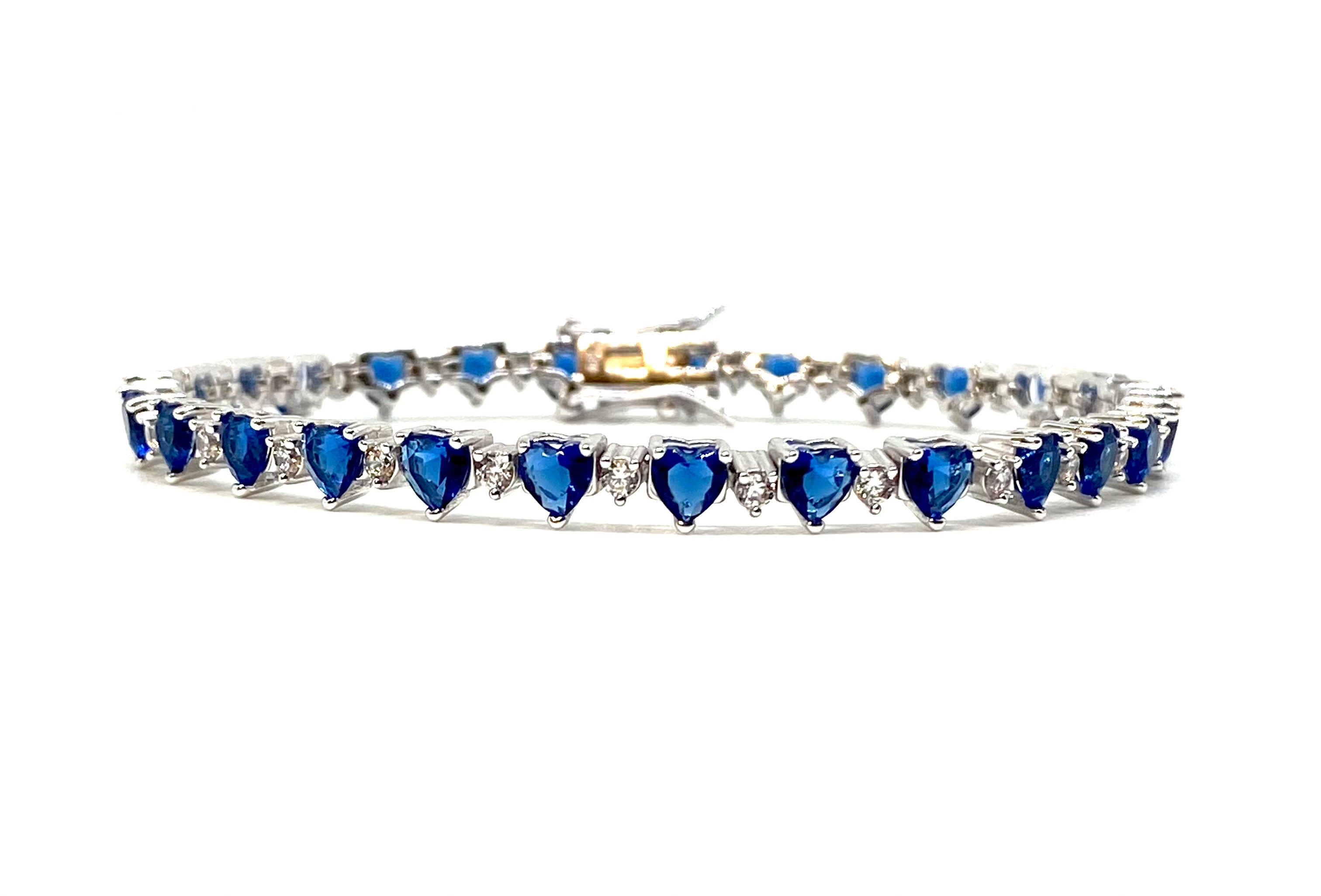 Bracciale Tennis Cuori Alternato - Color