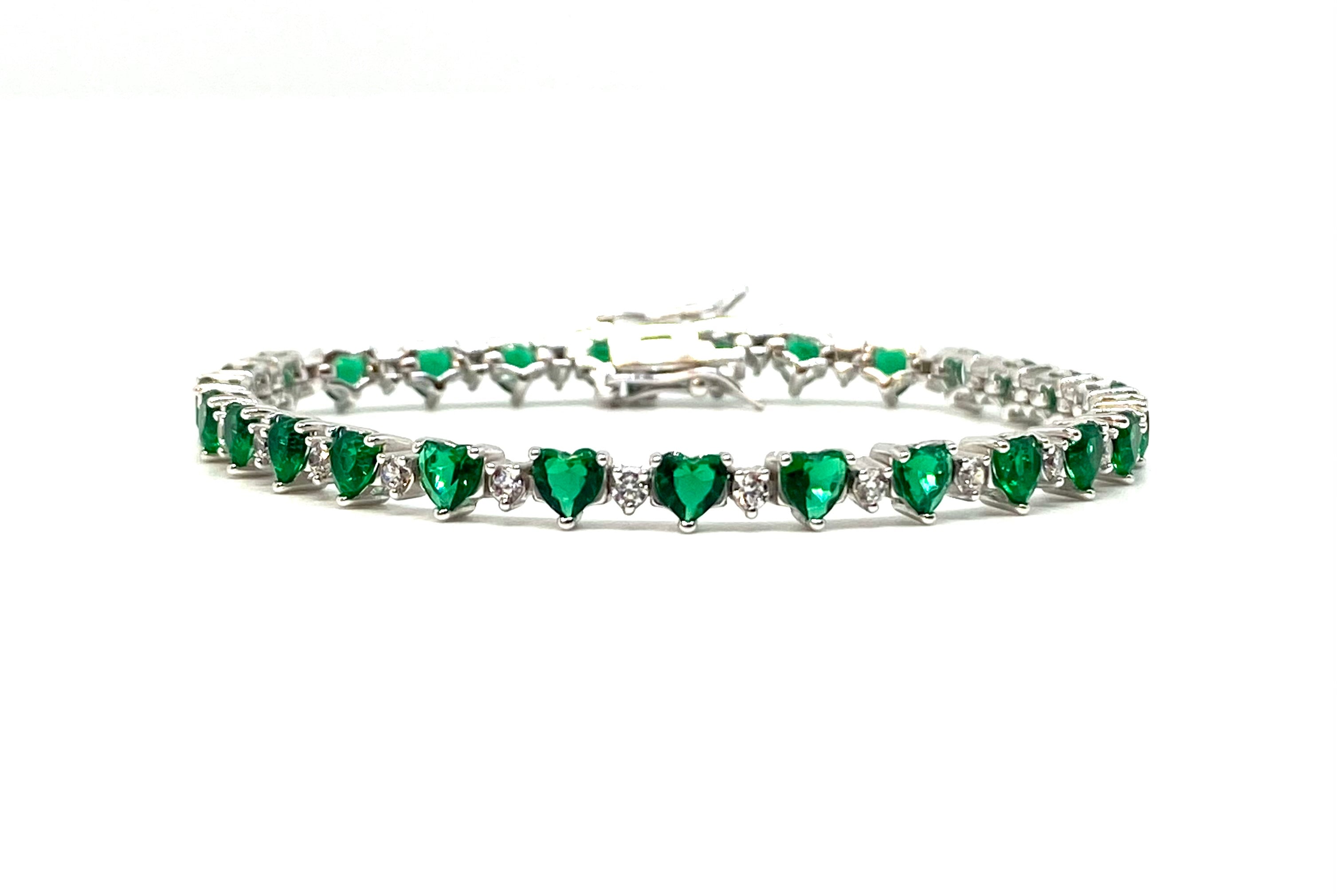 Bracciale Tennis Cuori Alternato - Color