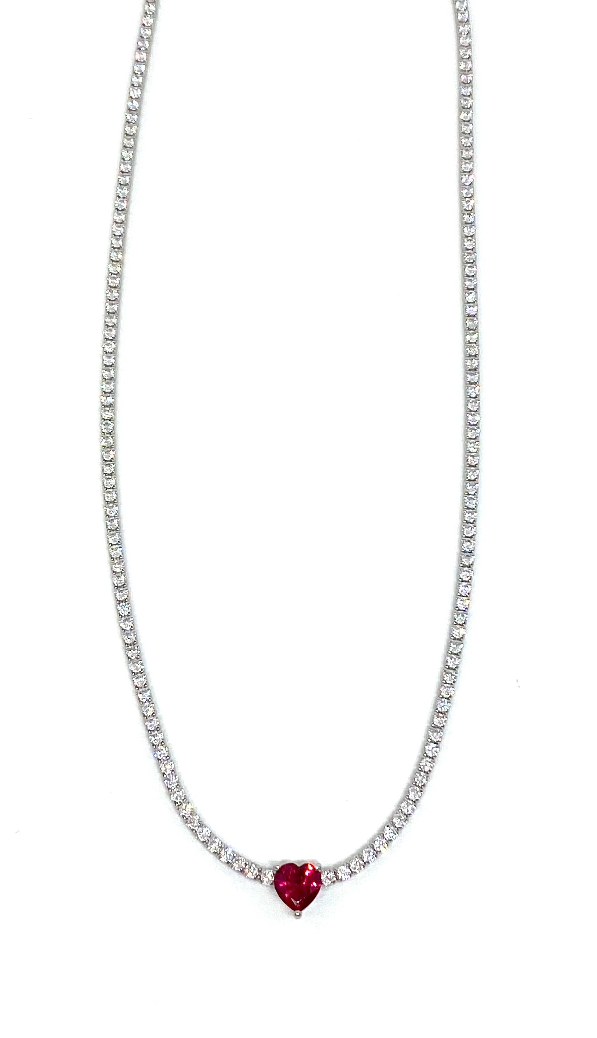 Collana tennis cuore